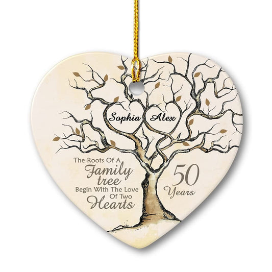 Personalized Ceramic Ornament 50th Golden Married Anniversary