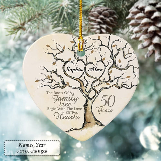 Personalized Ceramic Ornament 50th Golden Married Anniversary