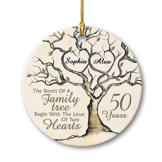 Personalized Ceramic Ornament Anniversary 50th Golden Married