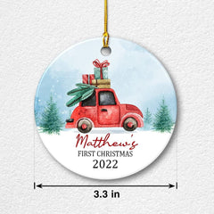 Personalized Ceramic Ornament Baby's Boy First Christmas