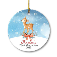 Personalized Ceramic Ornament Baby's First Christmas Gift
