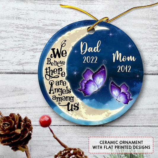 Personalized Ceramic Ornament Butterfly Parents Memorial