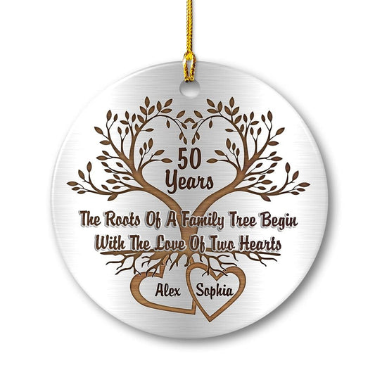 Personalized Ceramic Ornament Couple Anniversary 50 Years