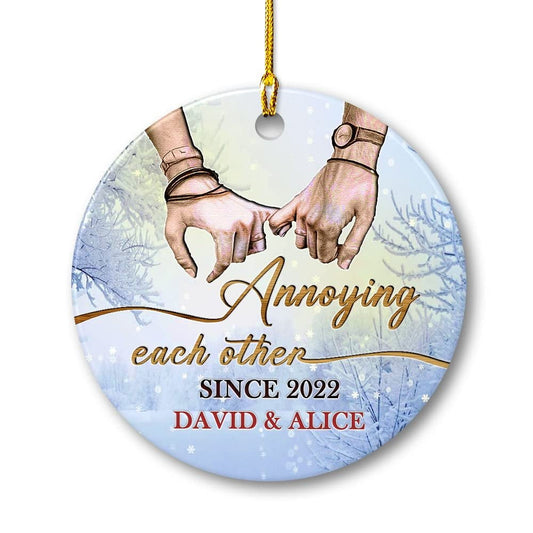 Personalized Ceramic Ornament Couple Annoying Each Other
