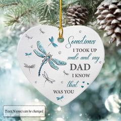 Personalized Ceramic Ornament Dad Memorial Dragonfly Jewelry