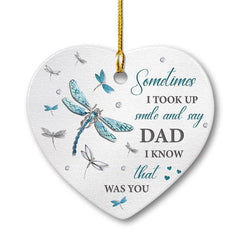 Personalized Ceramic Ornament Dad Memorial Dragonfly Jewelry