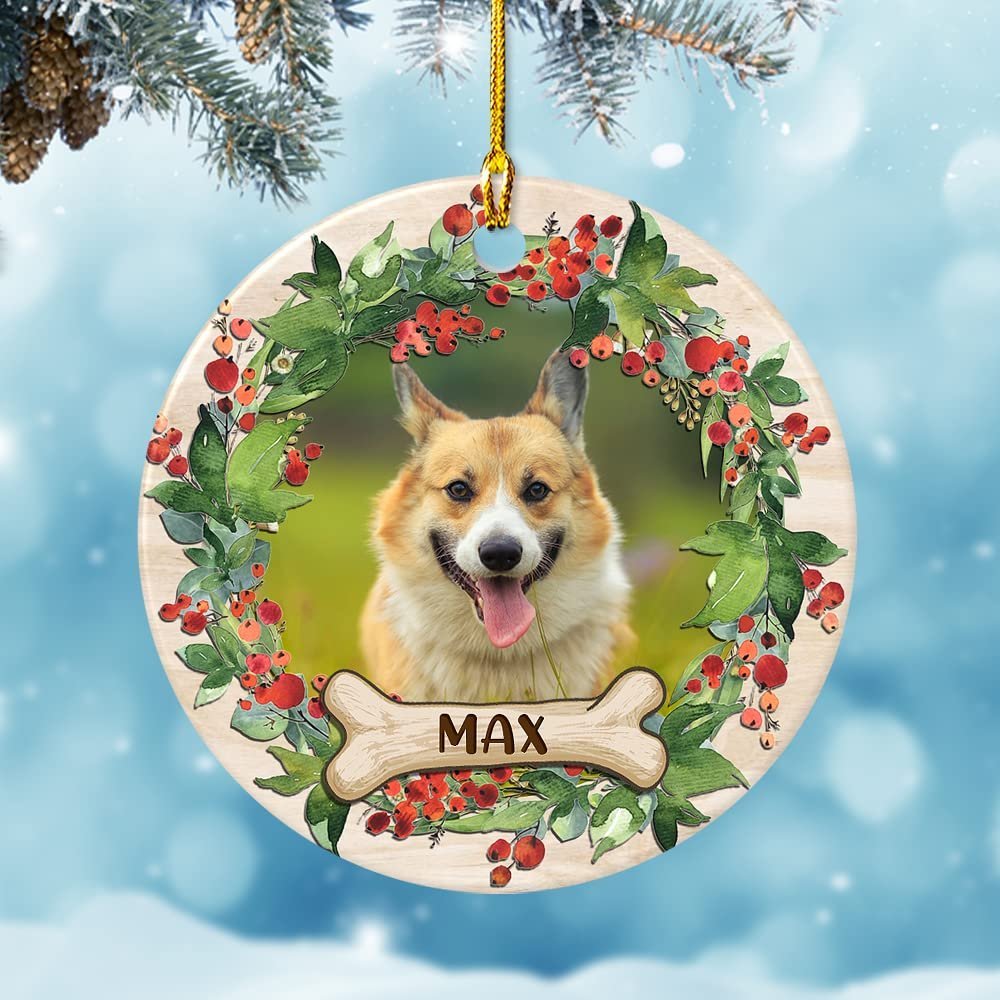 Personalized Ceramic Ornament Dog Custom Dog Photo Keepsake
