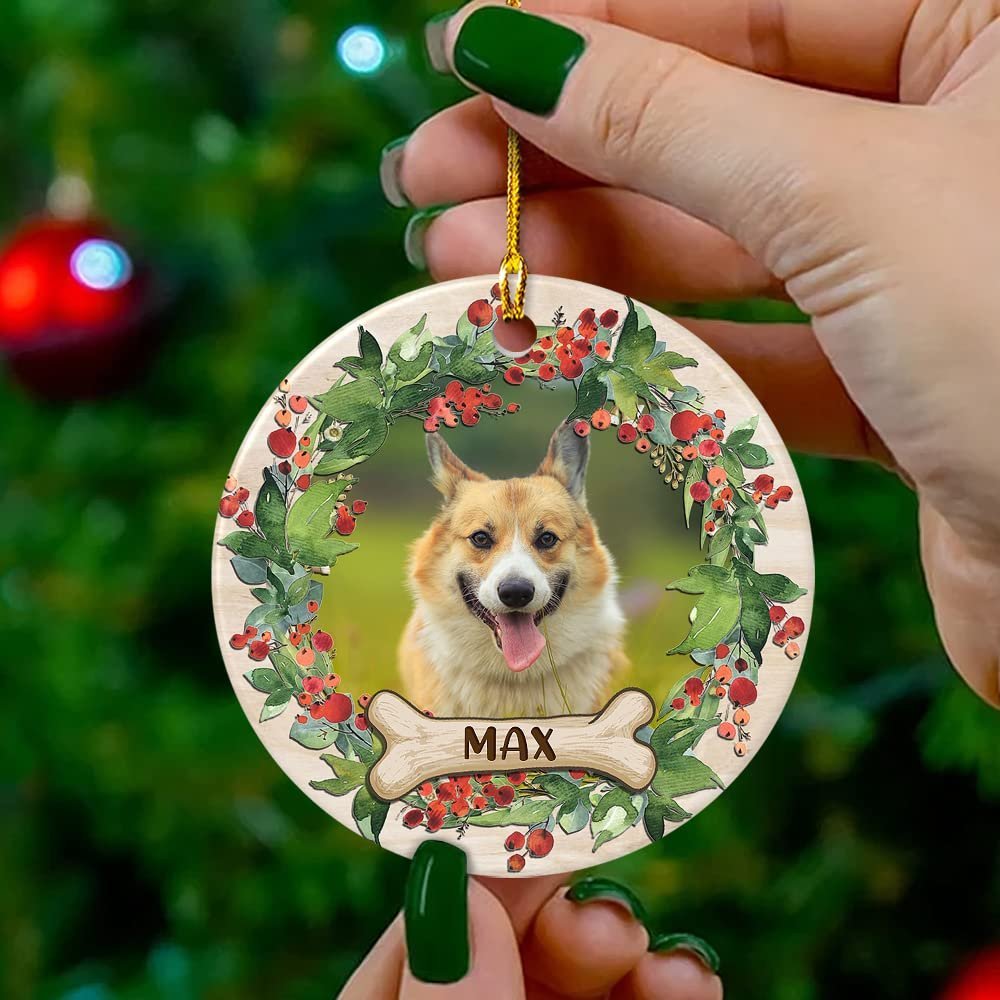 Personalized Ceramic Ornament Dog Custom Dog Photo Keepsake