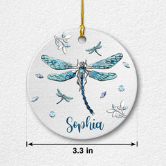 Personalized Ceramic Ornament Dragonfly Jewelry Style