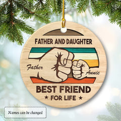 Personalized Ceramic Ornament Father And Daughter