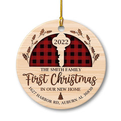 Personalized Ceramic Ornament First Christmas In New Home