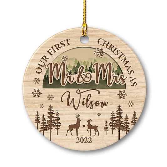 Personalized Ceramic Ornament First Xmas Couple Together