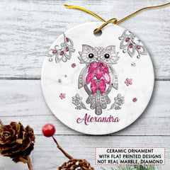 Personalized Ceramic Ornament Lovely Owl Jewelry Style