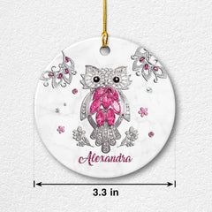 Personalized Ceramic Ornament Lovely Owl Jewelry Style