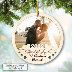 Personalized Ceramic Ornament Married Couple