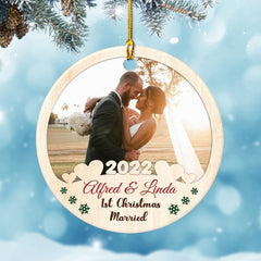 Personalized Ceramic Ornament Married Couple