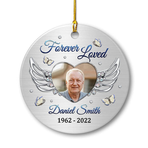 Personalized Ceramic Ornament Memorial Angel Wing