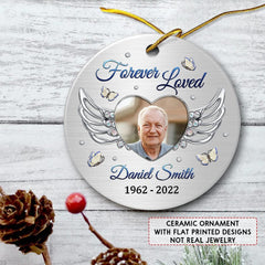 Personalized Ceramic Ornament Memorial Angel Wing