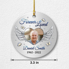 Personalized Ceramic Ornament Memorial Angel Wing
