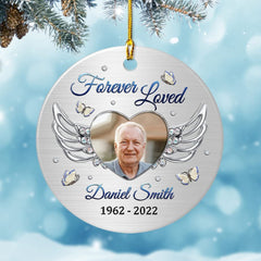 Personalized Ceramic Ornament Memorial Angel Wing