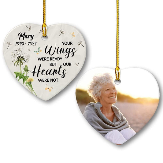 Personalized Ceramic Ornament Memorial Grandma Heart Shape