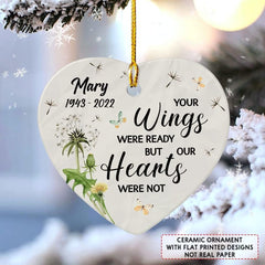 Personalized Ceramic Ornament Memorial Grandma Heart Shape