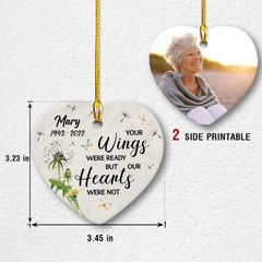 Personalized Ceramic Ornament Memorial Grandma Heart Shape