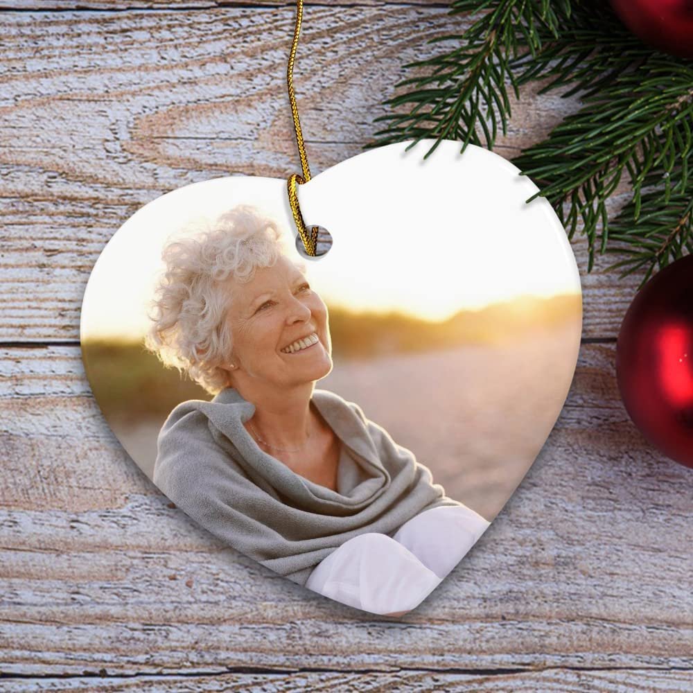 Personalized Ceramic Ornament Memorial Grandma Heart Shape