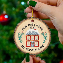 Personalized Ceramic Ornament Our First Home