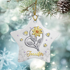 Personalized Ceramic Ornament Sunflower Ornament Jewelry Style