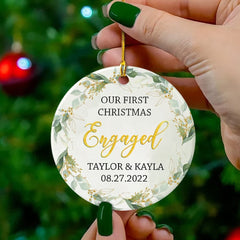 Personalized Ceramic Ornament Wedding Engagement Christmas