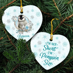 Personalized Ceramic Penguin Ornament Jewelry Style
