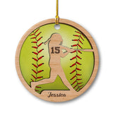 Personalized Ceramic Softball Ornament & Number