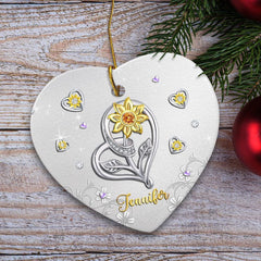 Personalized Ceramic Sunflower Ornament Jewelry Style