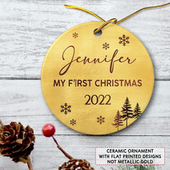 Personalized Ceramic Xmas Baby First Christmas Ornament