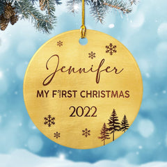 Personalized Ceramic Xmas Baby First Christmas Ornament