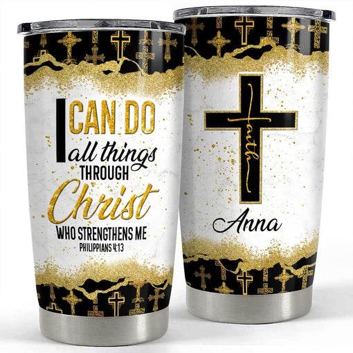 Personalized Christian Tumbler Bible Marble Glitter Inspiration Gift