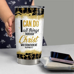 Personalized Christian Tumbler Bible Marble Glitter Inspiration Gift
