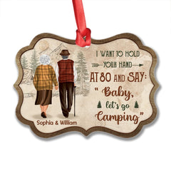 Personalized Couple Camping Ornament Old Couple Gift