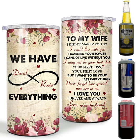Personalized Couple Can Cooler To My Wife Flowers Gift From Husband