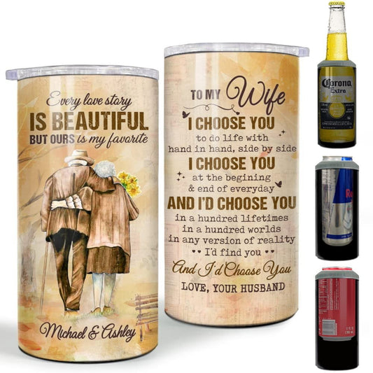 Personalized Couple Can Cooler To My Wife Love Story Vintage Style
