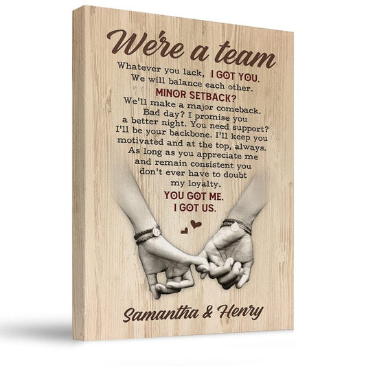 Personalized Couple Canvas We're A Team For Husband Wife