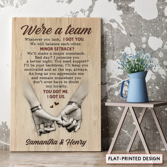 Personalized Couple Canvas We're A Team For Husband Wife