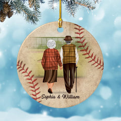 Personalized Couple Ornament Baseball Fans