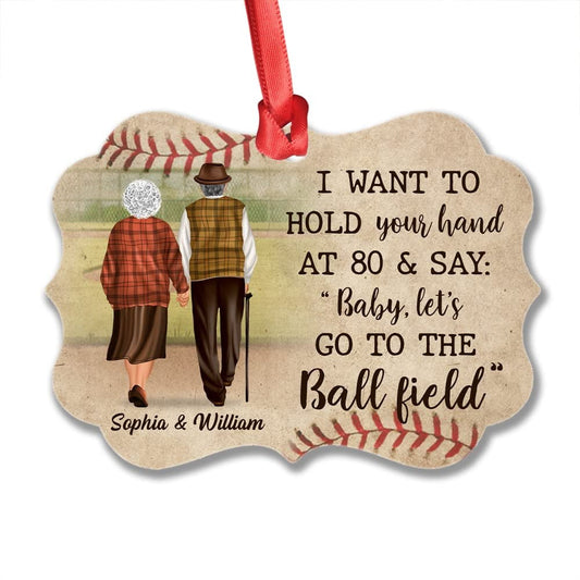 Personalized Couple Ornament Go To Ball Field Baseball Fans