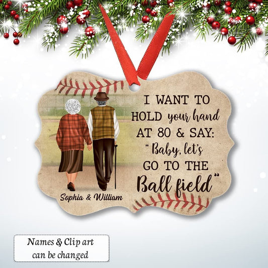 Personalized Couple Ornament Go To Ball Field Baseball Fans