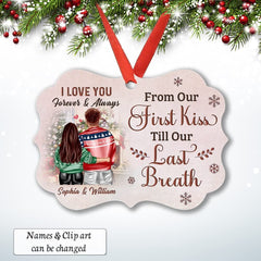 Personalized Couple Ornament Kiss Till Our Last Breath
