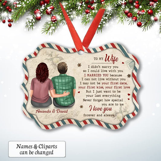 Personalized Couple Ornament Letter to Wife's