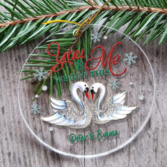 Personalized Couple Swan Ornament You And Me We Got This
