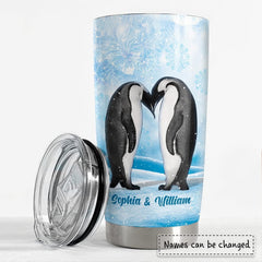 Personalized Couple Tumbler Penguins Whole Of Love Husband Wife